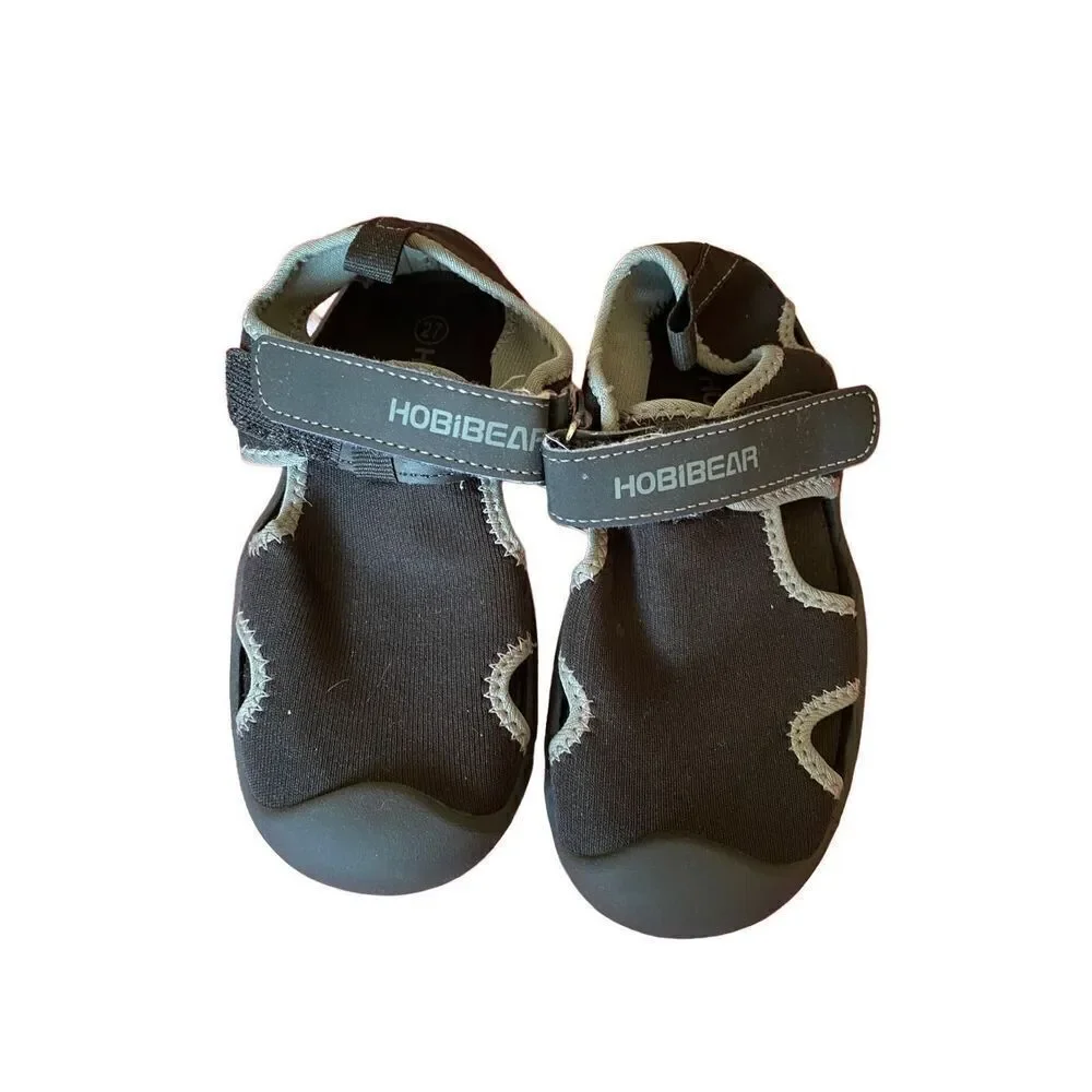 Hobibear kids, unisex, navy blue water shoes, dry clothes, toe sandals, 27/10.5.